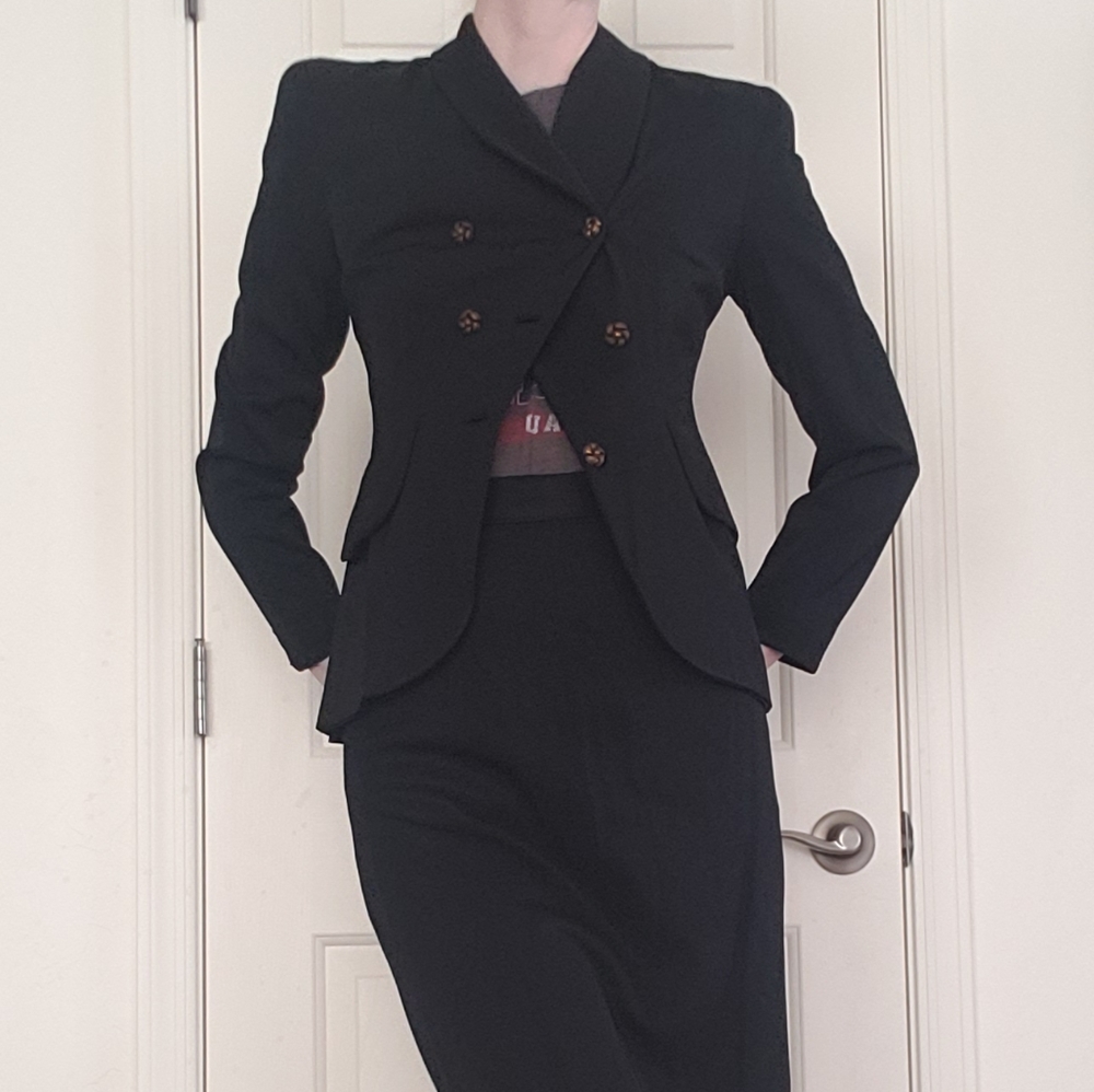 Vtg 40s Black Dress Suit - image 2